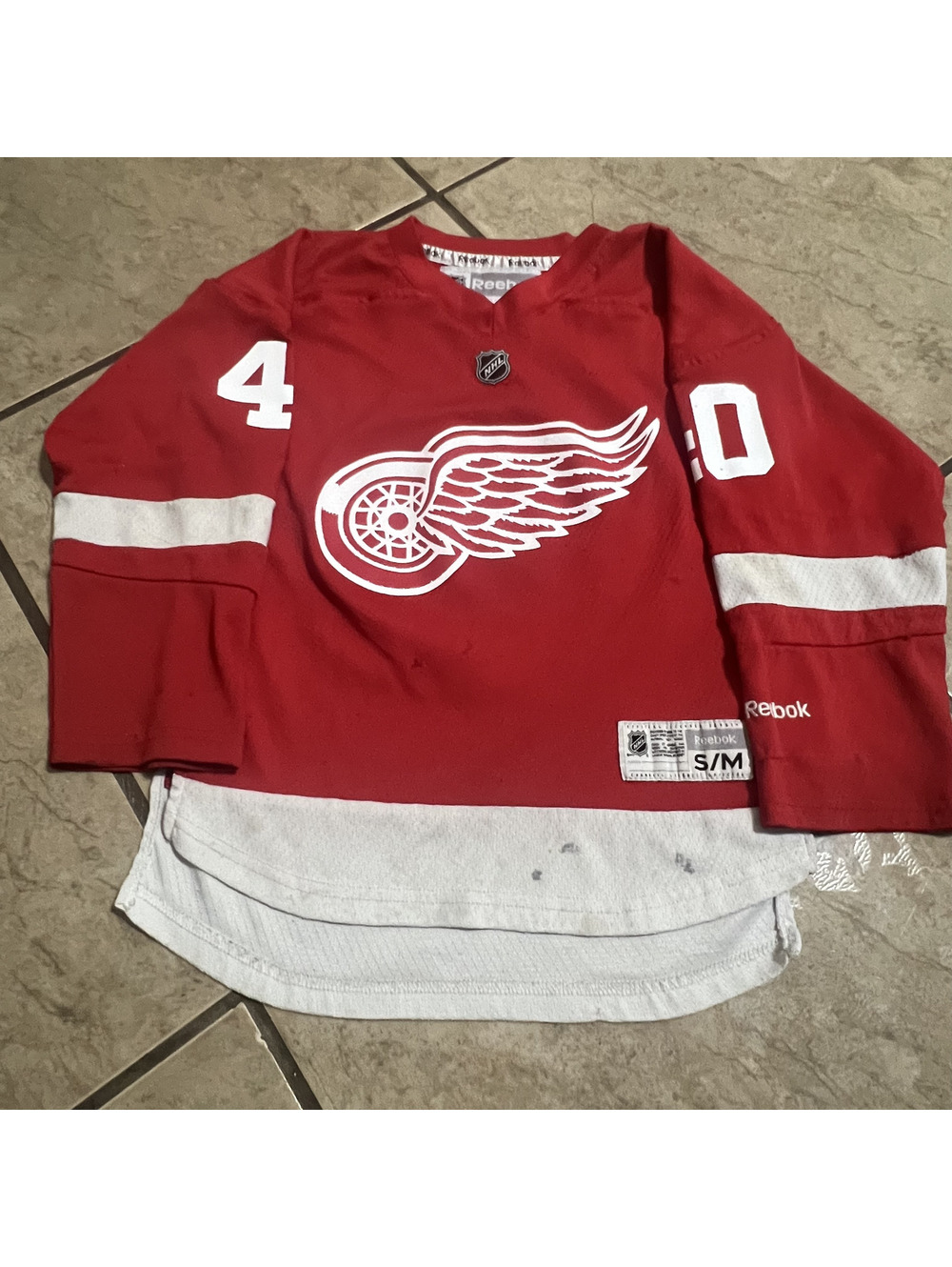 Y2k Reebok Detroit Red Wings NHL Hockey Sports Zetterburg Youth Jersey Small/Med